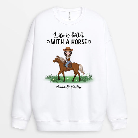 1184WUK1 Personalised Sweatshirts Gifts Life Horse Lovers
