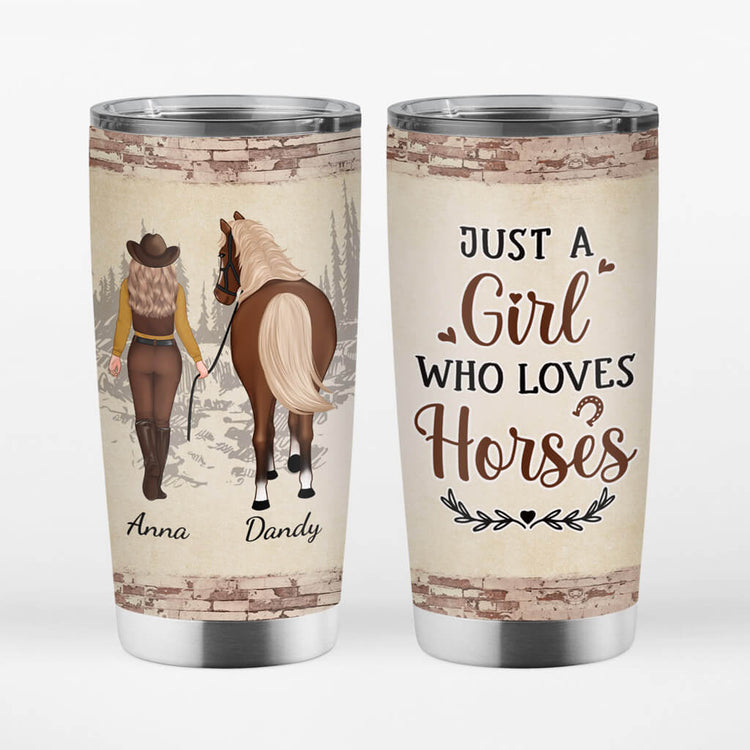 Personalised A Girl Who Loves Horses Tumbler - Personal Chic