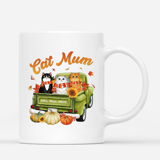 1207MUK1 Personalised Mugs Gifts Fall Season Cat Lovers