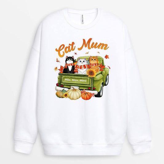 1207WUK1 Personalised Sweatshirt Gifts Fall Season Cat Lovers