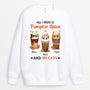 1208WUK1 Personalised Sweatshirt Gifts Pumpkin Cat Lovers