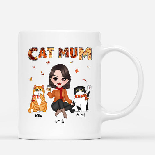 1210MUK1 Personalised Mugs Gifts Fall Mum Cat Lovers
