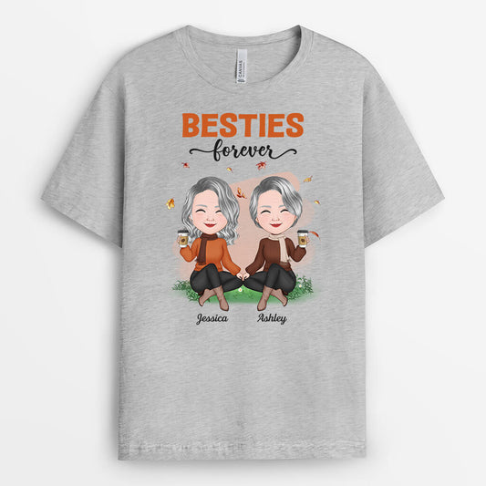 1214AUK2 Personalised T Shirt Gifts Besties Fall Friends