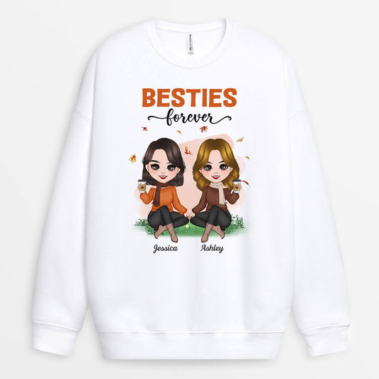 1214WUK1 Personalised Sweatshirt Gifts Besties Fall Friends