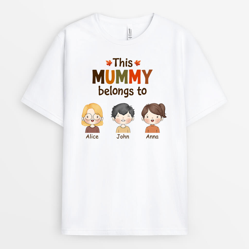 1215AUK1 Personalised T Shirt Gifts Fall Grandma Mom