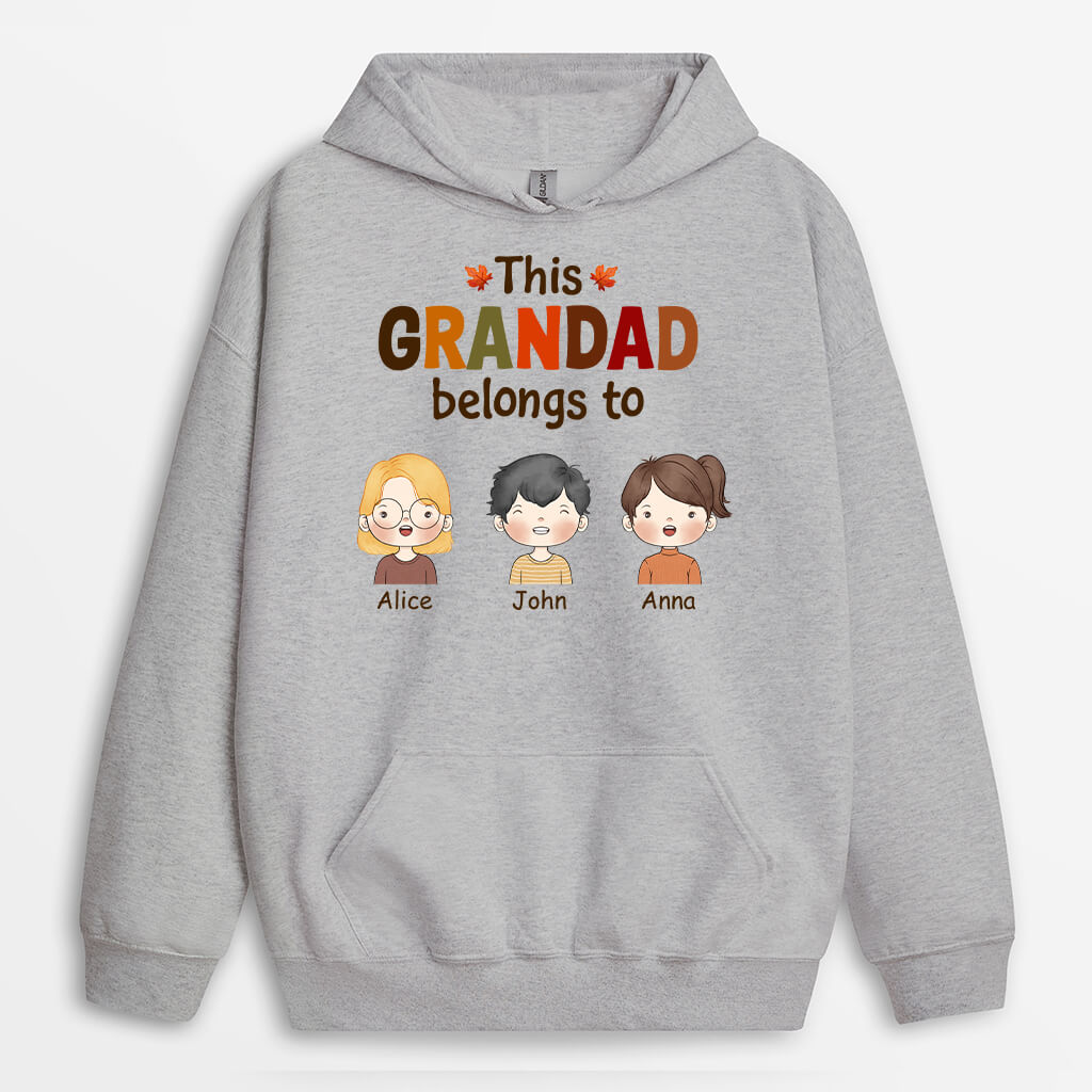 1215HUK2 Personalised Hoodies Gifts Fall Grandpa Dad