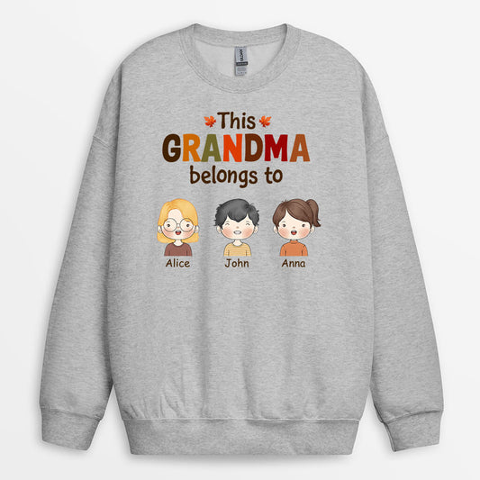 1215WUK2 Personalised Sweatshirt Gifts Fall Grandma Mom
