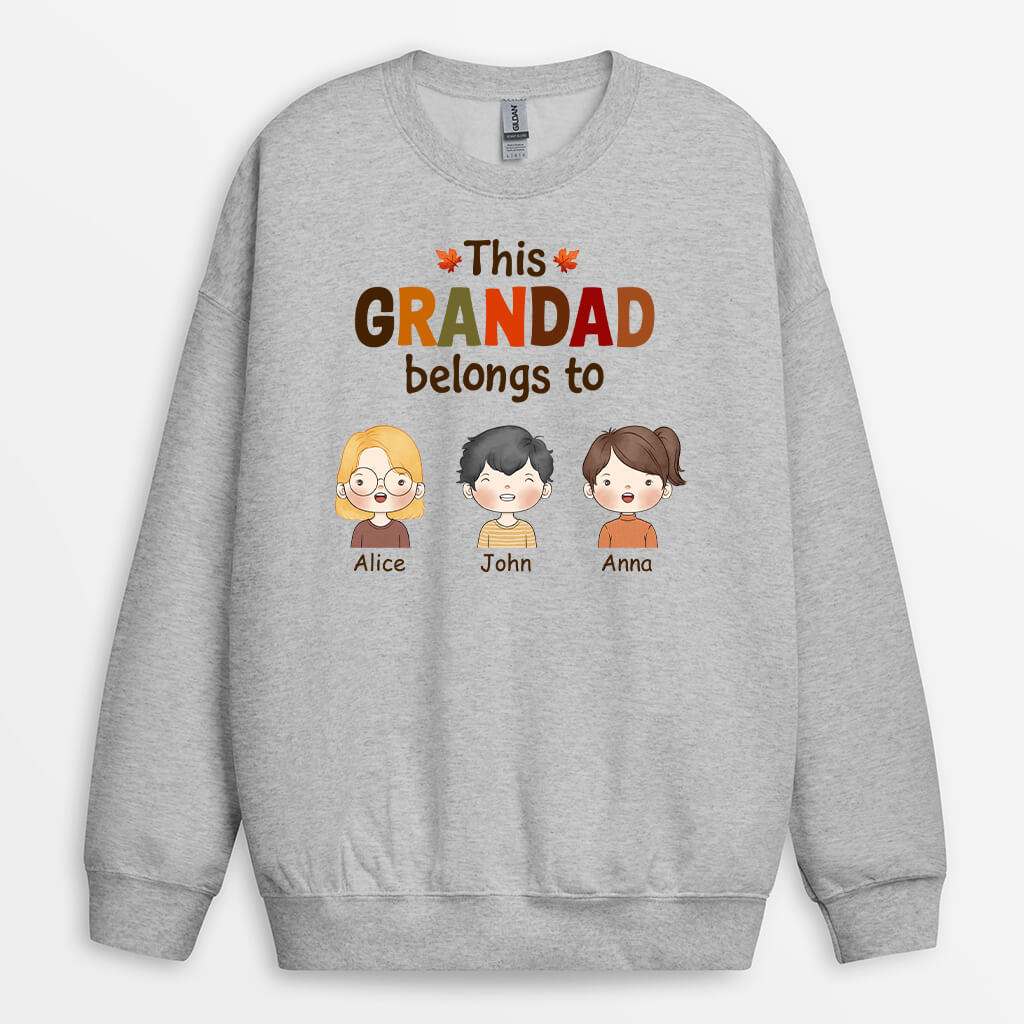 1215WUK2 Personalised Sweatshirt Gifts Fall Grandpa Dad