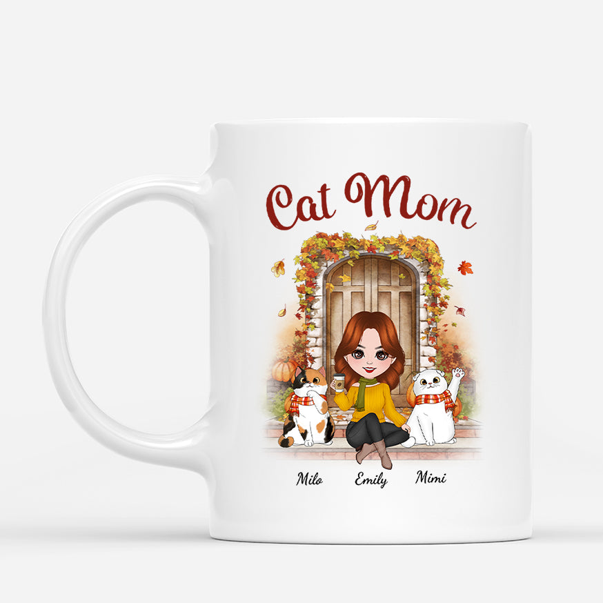 1216MUS1 Personalized Mugs Gifts In Fall Dog Lovers