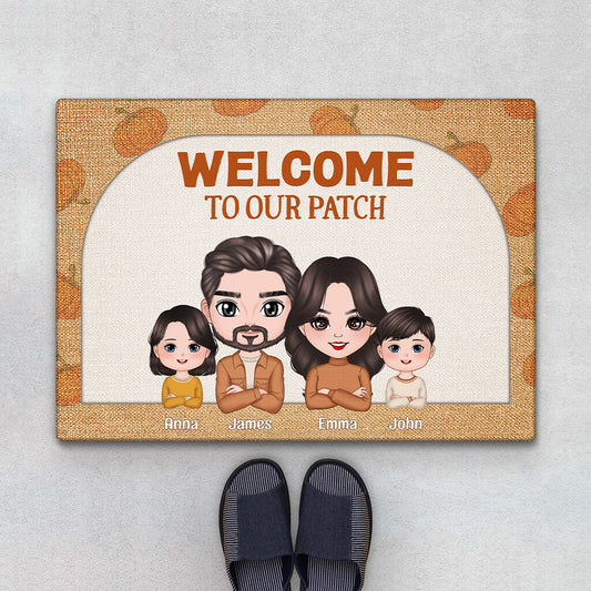 1217DUK1 Personalised Door Mat Gifts Welcome Family
