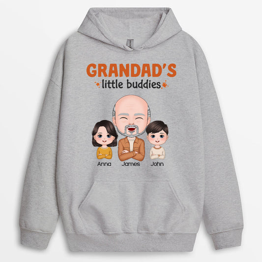 1219HUK2 Personalised Hoodies Gifts Little Buddies Dad