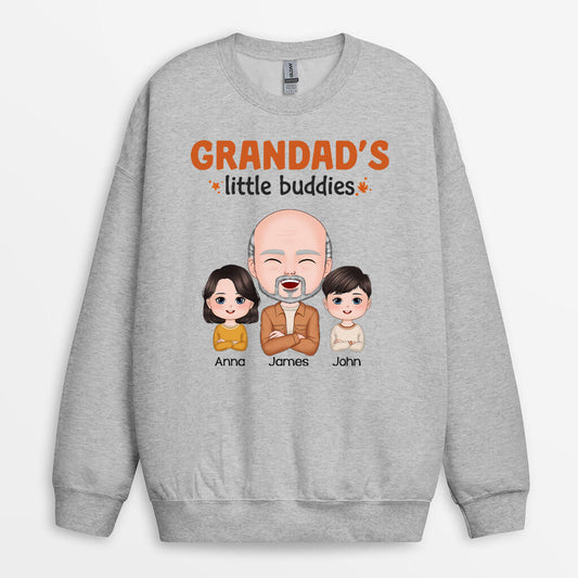 1219WUK2 Personalised Sweatshirts Gifts Little Buddies Dad
