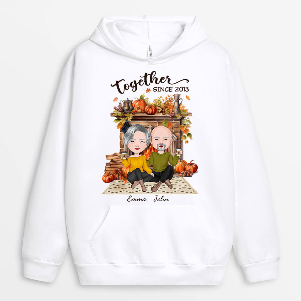 1220HUK2 Personalised Hoodies Gifts Fall Season Couples