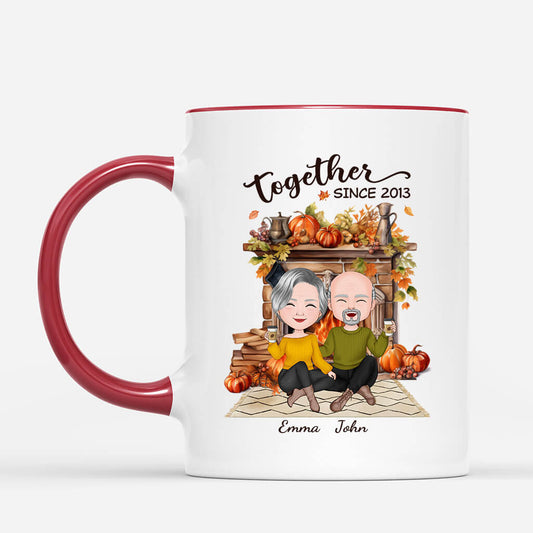 1220MUK2 Personalised Mugs Gifts Fall Season Couples