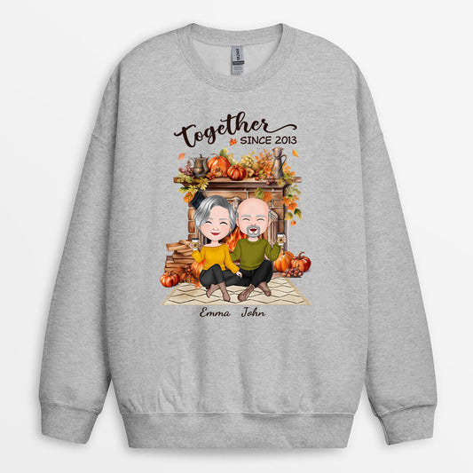 1220WUK2 Personalised Sweatshirts Gifts Fall Season Couples