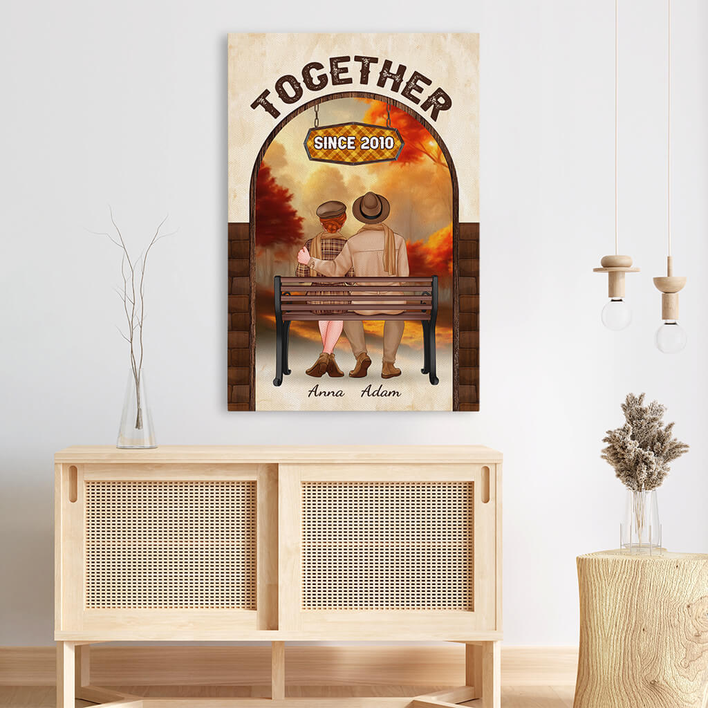 1221CUK3 Personalized Canvas Gifts Fall Together Couples