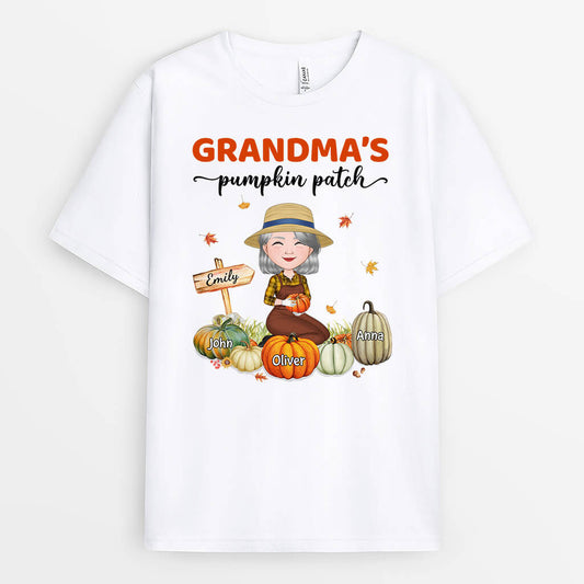1224AUK1 Personalised T Shirts Gifts Little Pumpkins GrandmaMummy