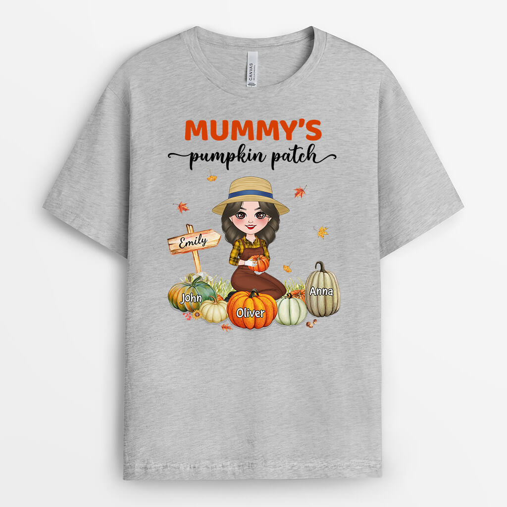 1224AUK2 Personalised T Shirts Gifts Little Pumpkins GrandmaMummy