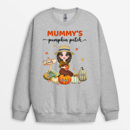 1224WUK2 Personalised Sweatshirt Gifts Little Pumpkins GrandmaMummy