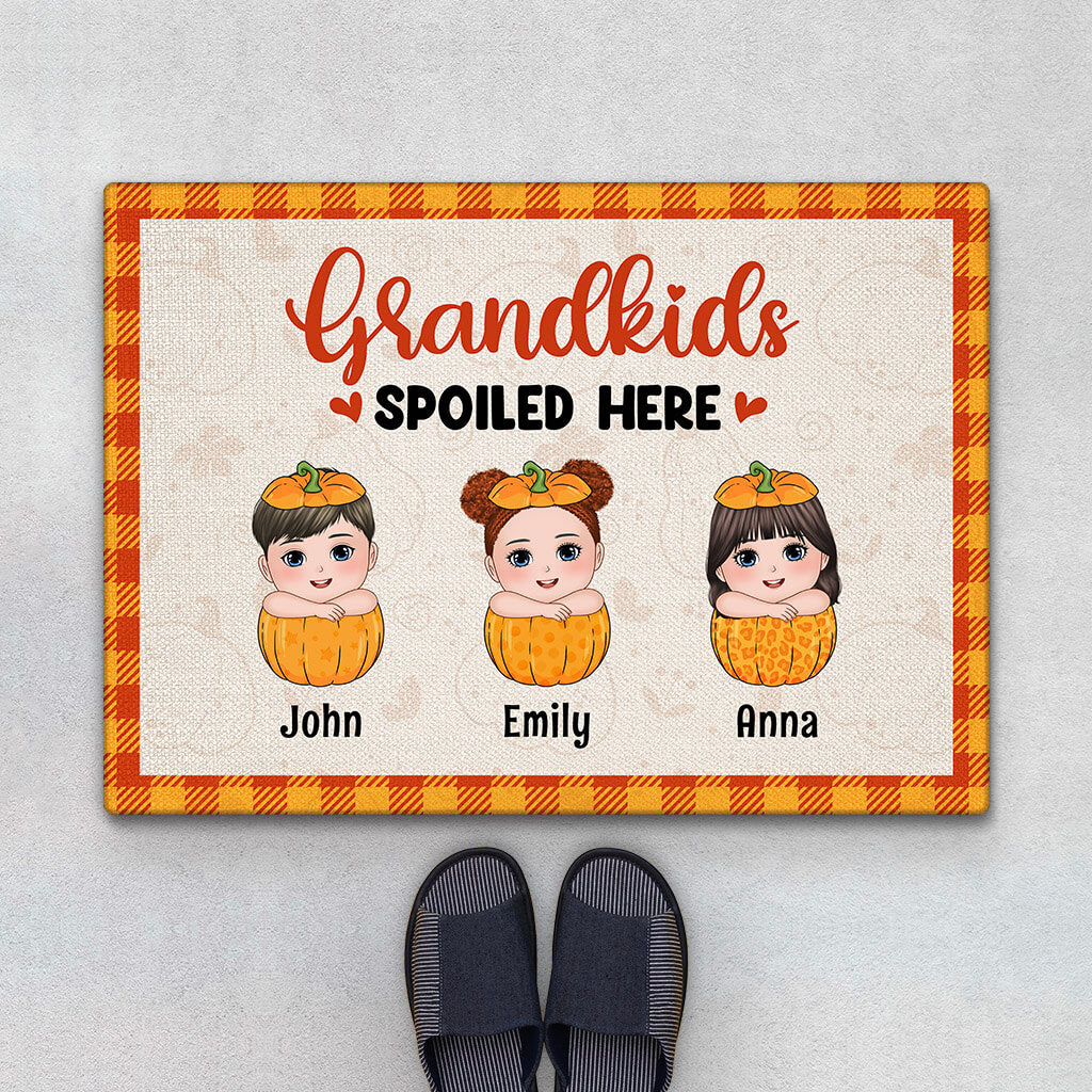 1226DUK1 Personalised Door Mat Gifts Pumpkins Grandkids