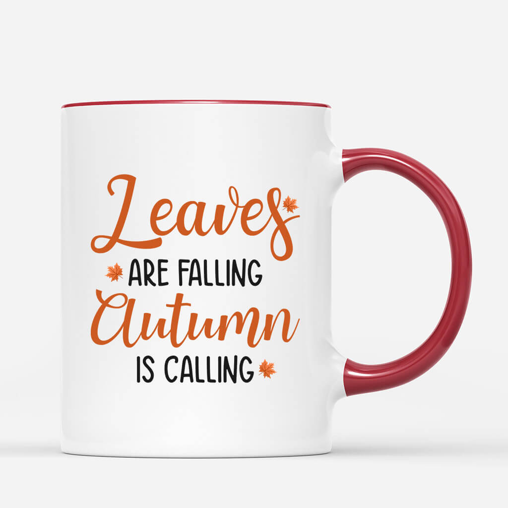 1227MUK3 Personalised Mugs Gifts Leaves Falling Autumn