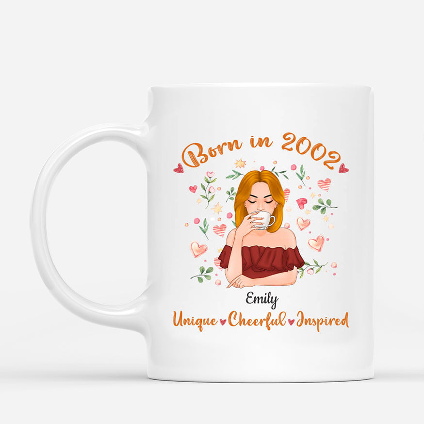 1232MUS1 Personalized Mugs Gifts Born 2002 Him Her