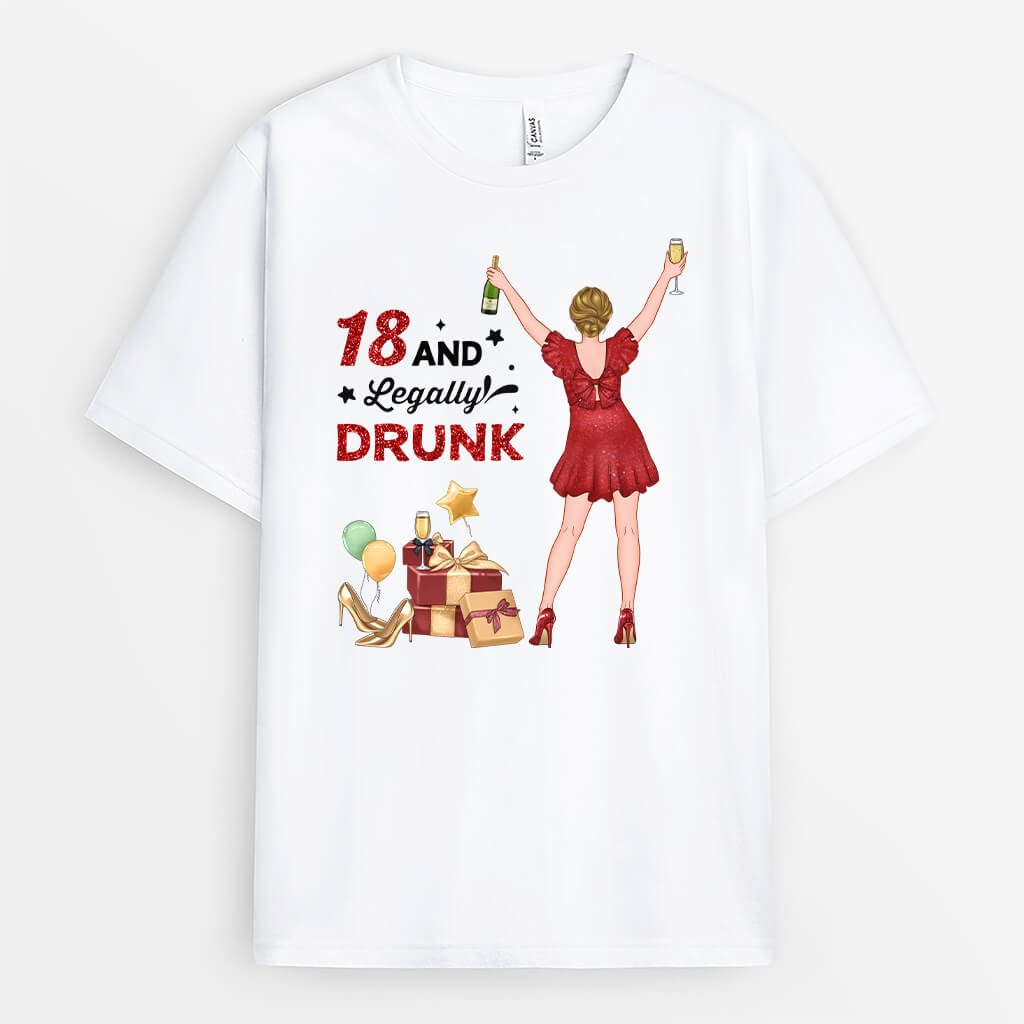 1234AUK Personalised T Shirts Gifts 18th Birthday Her