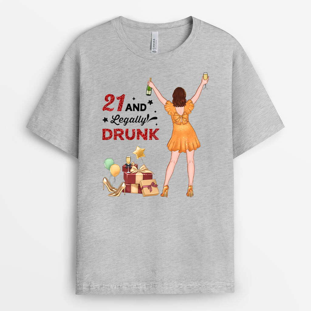 1234AUK Personalised T Shirts Gifts 21th Birthday Her