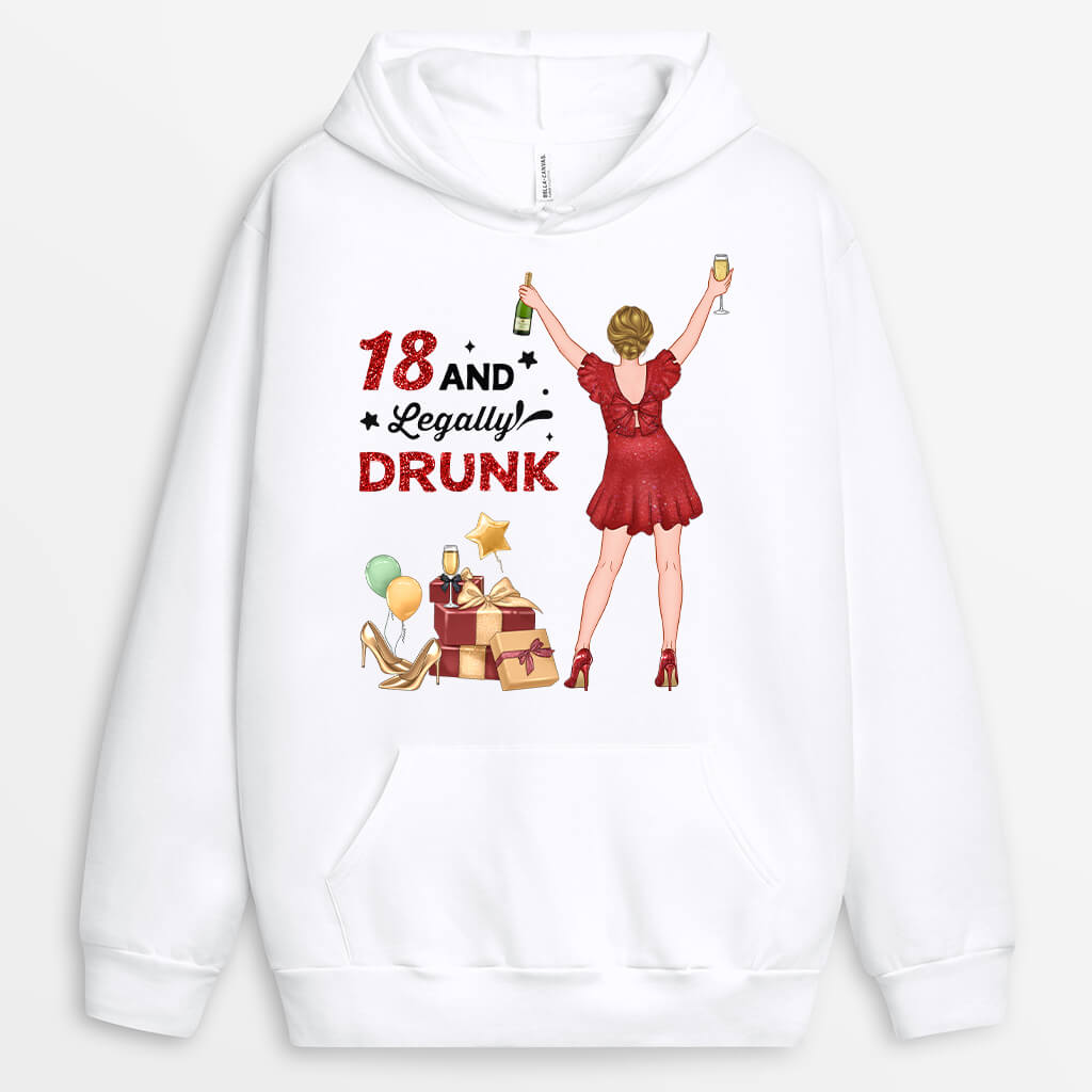 1234HUK Personalised Hoodies Gifts 18th Birthday Her