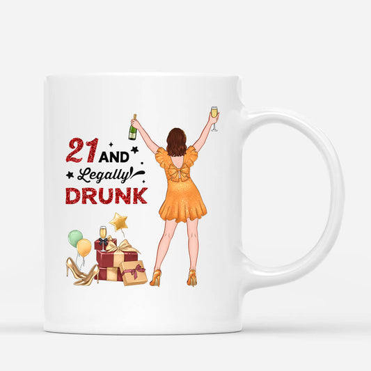 1234MUK1 personalised 21 and legally drunk mug