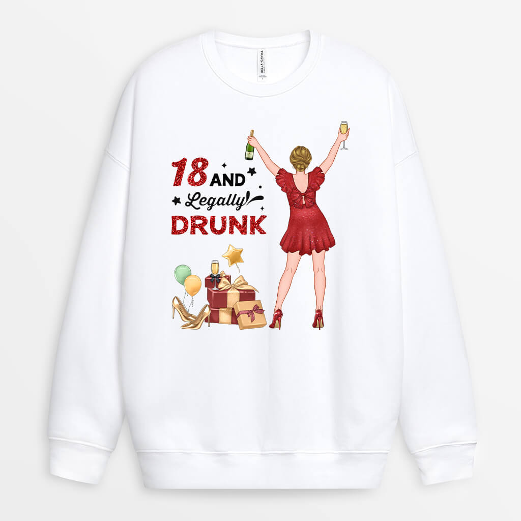 1234WUK Personalised Sweatshirts Gifts 18th Birthday Her