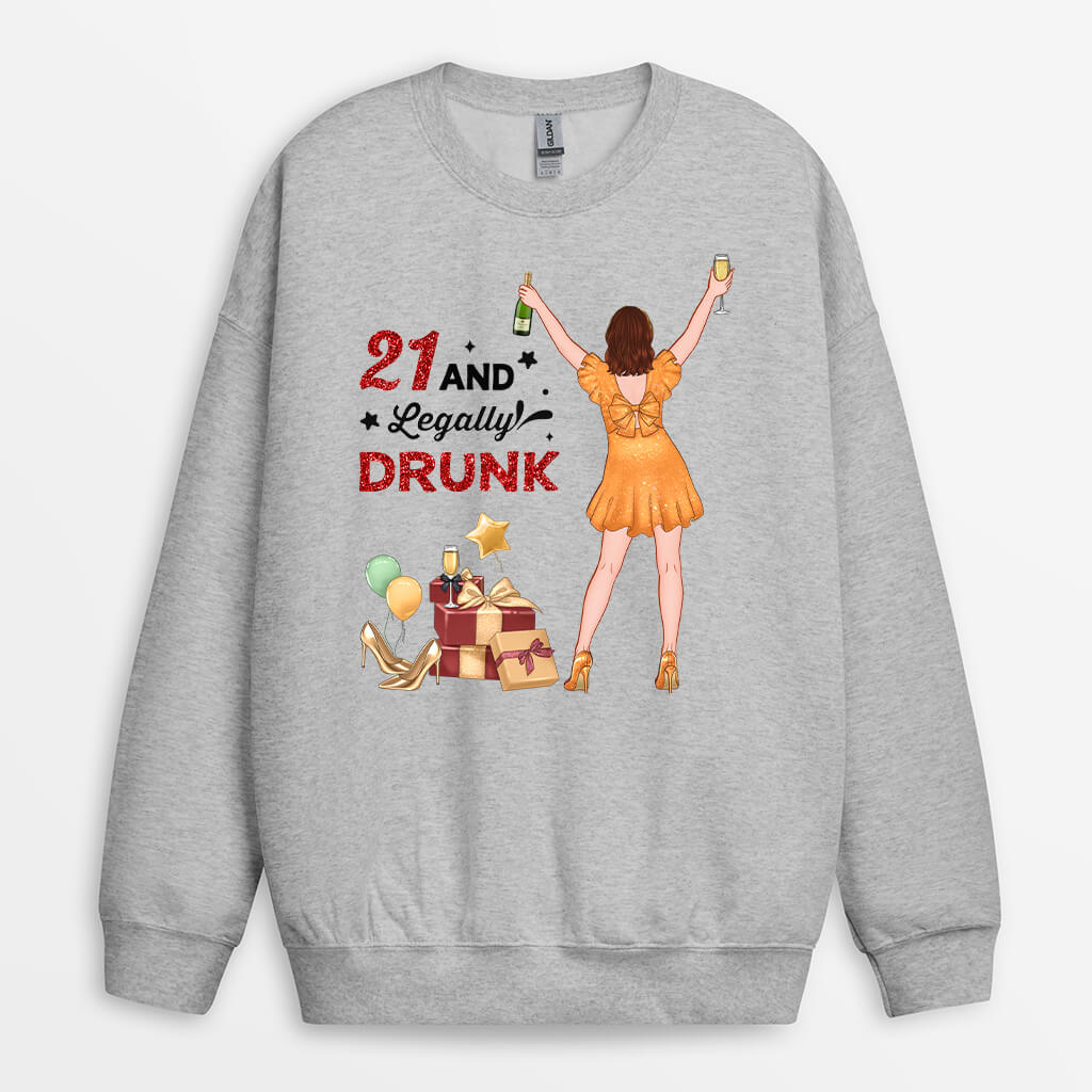 1234WUK Personalised Sweatshirts Gifts 21th Birthday Her
