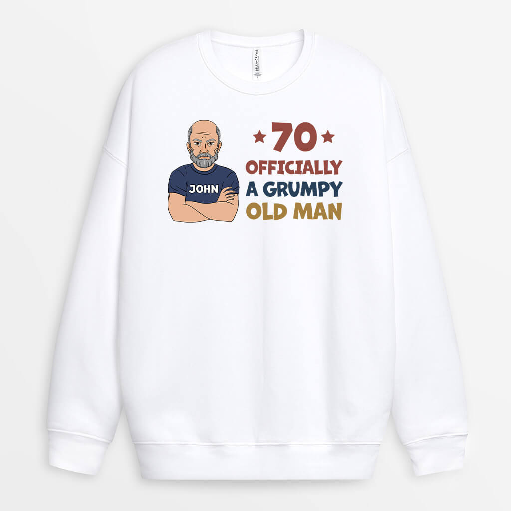 1239WUK1 personalised 60 officially grumpy old man sweatshirt