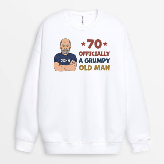 1239WUK1 personalised 60 officially grumpy old man sweatshirt