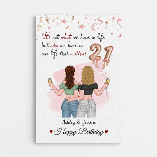 1240CUK1 personalised its who we have in life that matters 21st birthday canvas