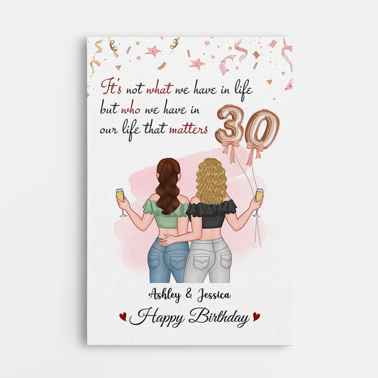 1240CUK1 personalised its who we have in life that matters 30th birthday canvas