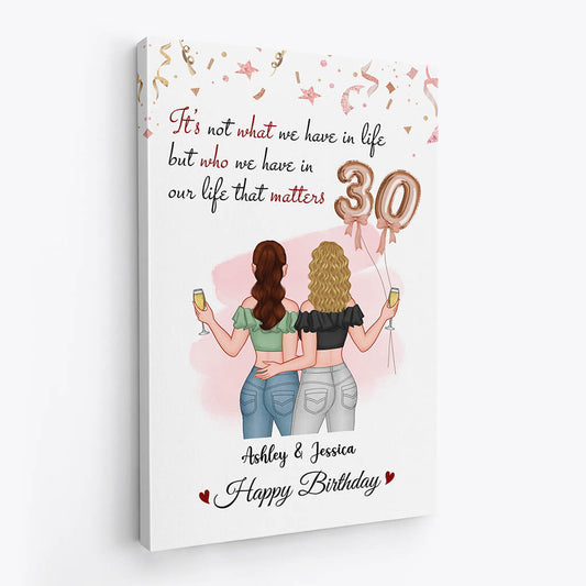 1240CUK2 personalised its who we have in life that matters 30th birthday canvas