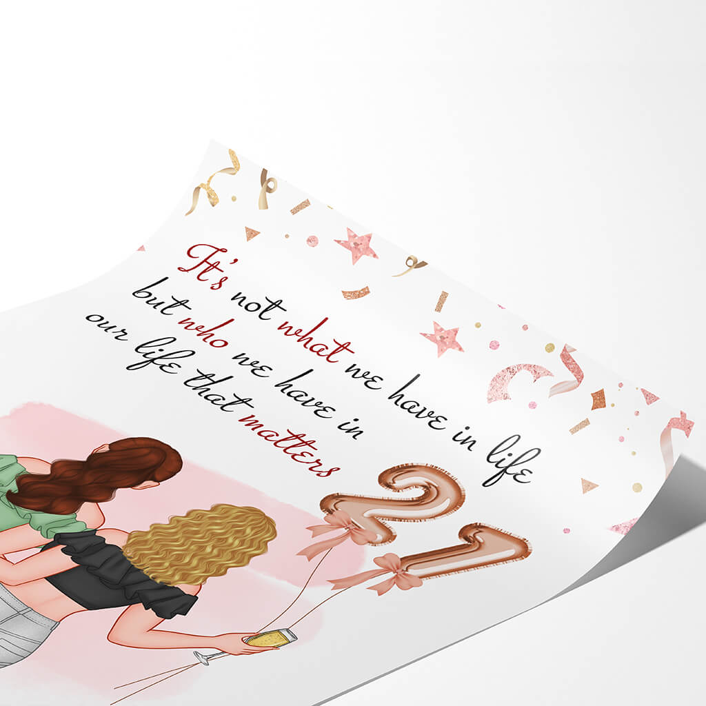 1240SUK2 personalised its who we have in life 21st birthday poster