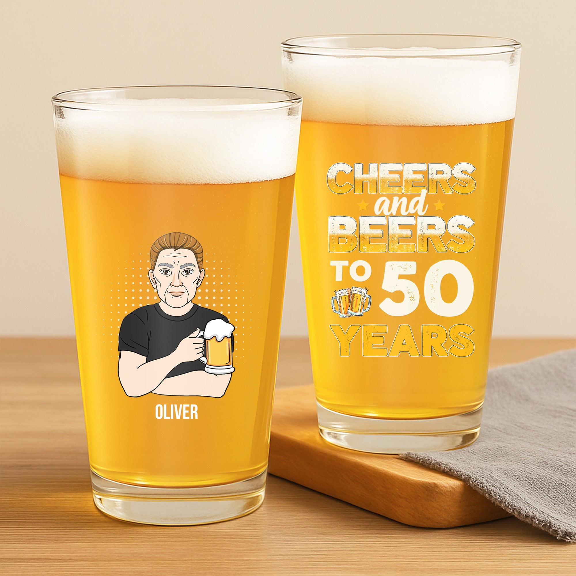 1243IUS2 personalized 50th birthday gifts for men birthday beer glasses 1243IKM8B