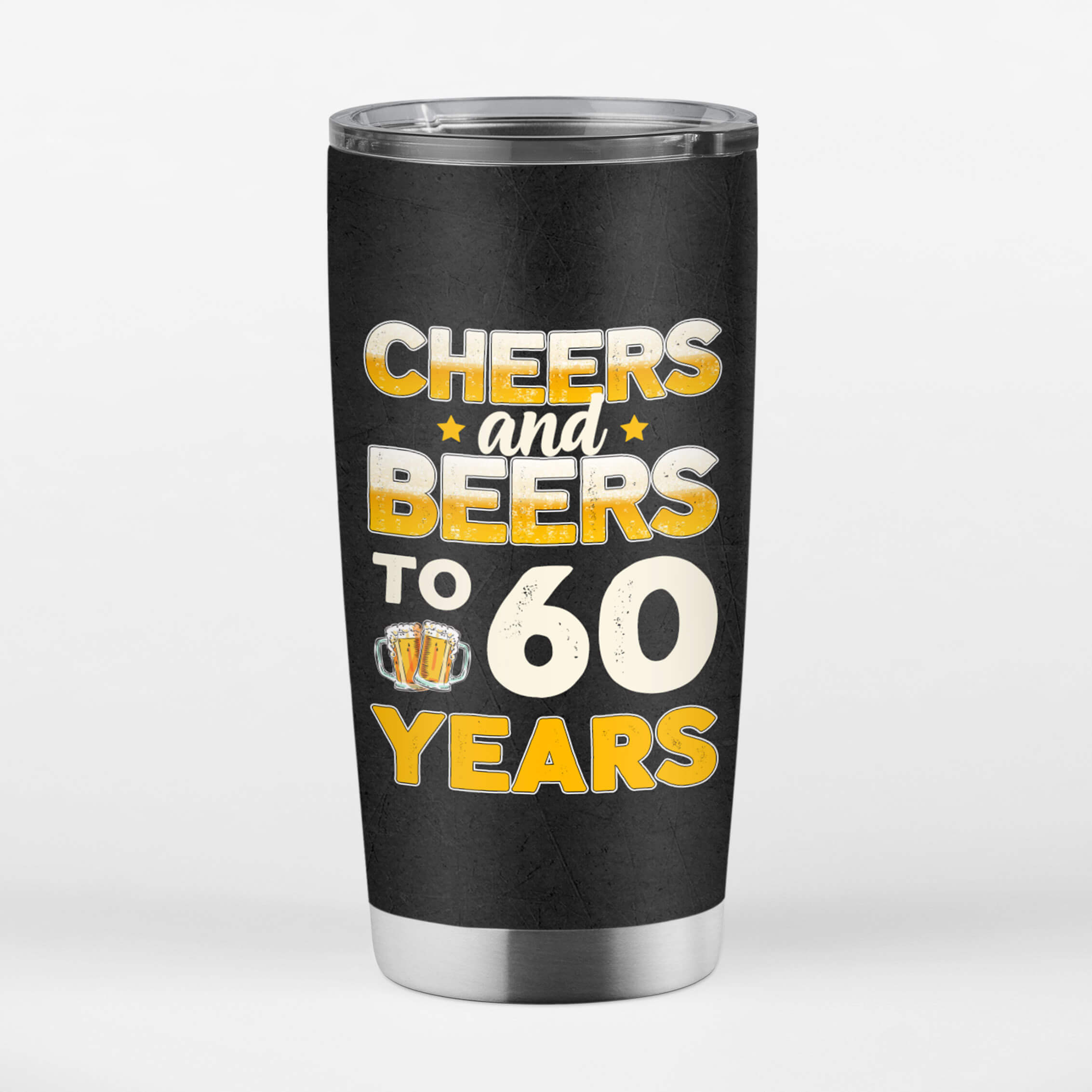 1243TUK3 personalised cheers and beers to 60 years tumbler