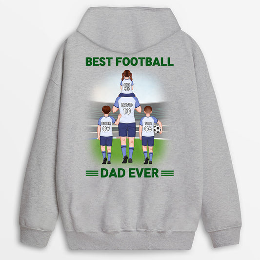 1256huk1 personalised best football dad ever hoodie