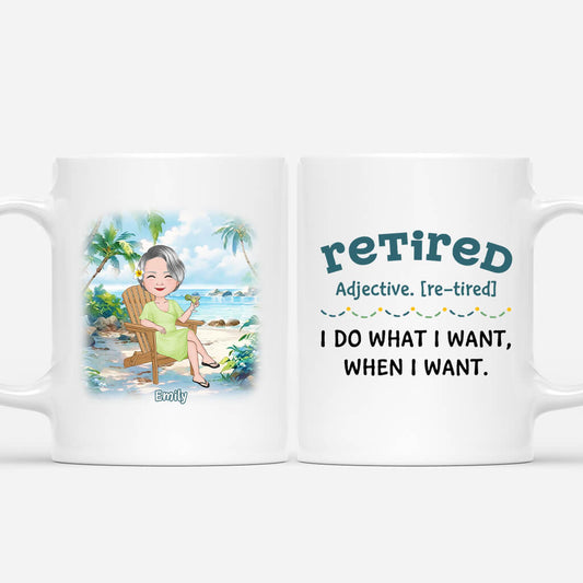 1259MUK1 personalised retired man i do what i want mug