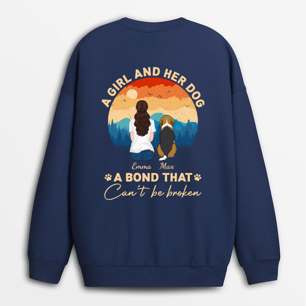 1262AUK1 personalised a girl and her dog sweatshirt
