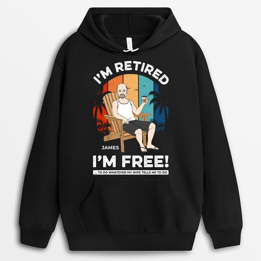 1272HUK1 personalised im retired im free hoodie