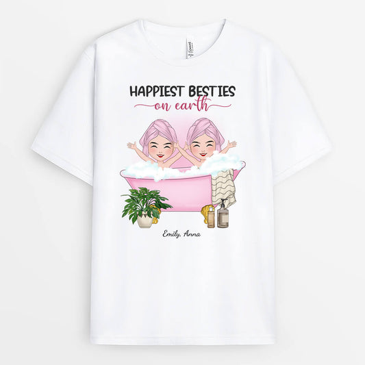 1282AUK1 personalised happiest besites on earth t shirt