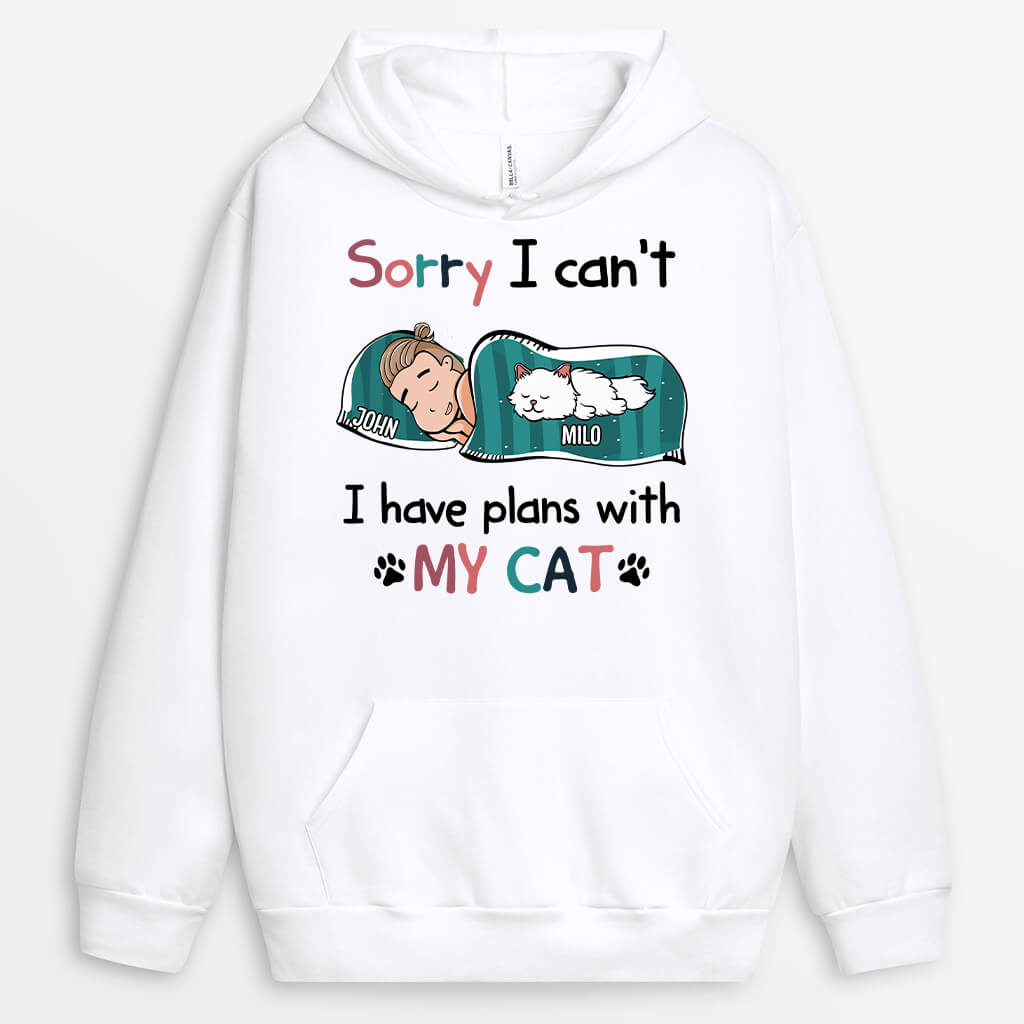 1287HUK1 personalised i have plans with my cat hoodie