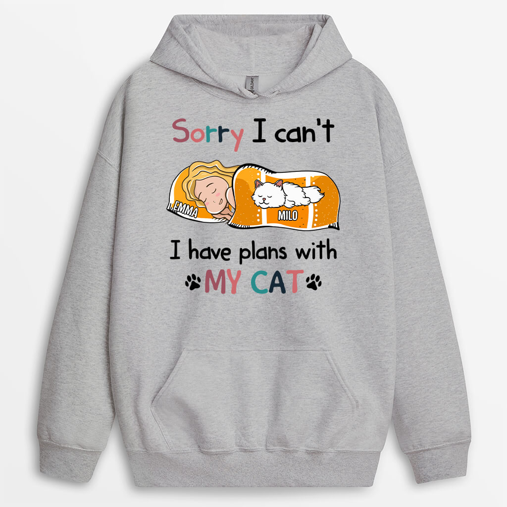 1287HUK2 personalised i have plans with my cat hoodie