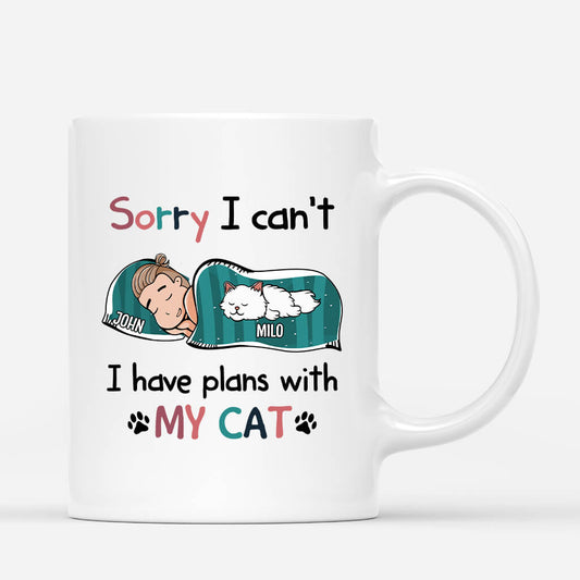 1287MUK1 personalised i have plans with my cat mug
