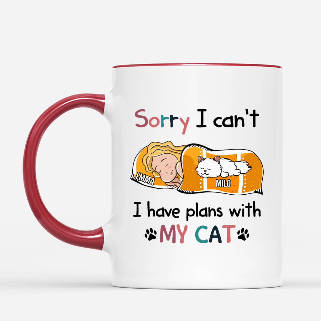 1287MUK2 personalised i have plans with my cat mug
