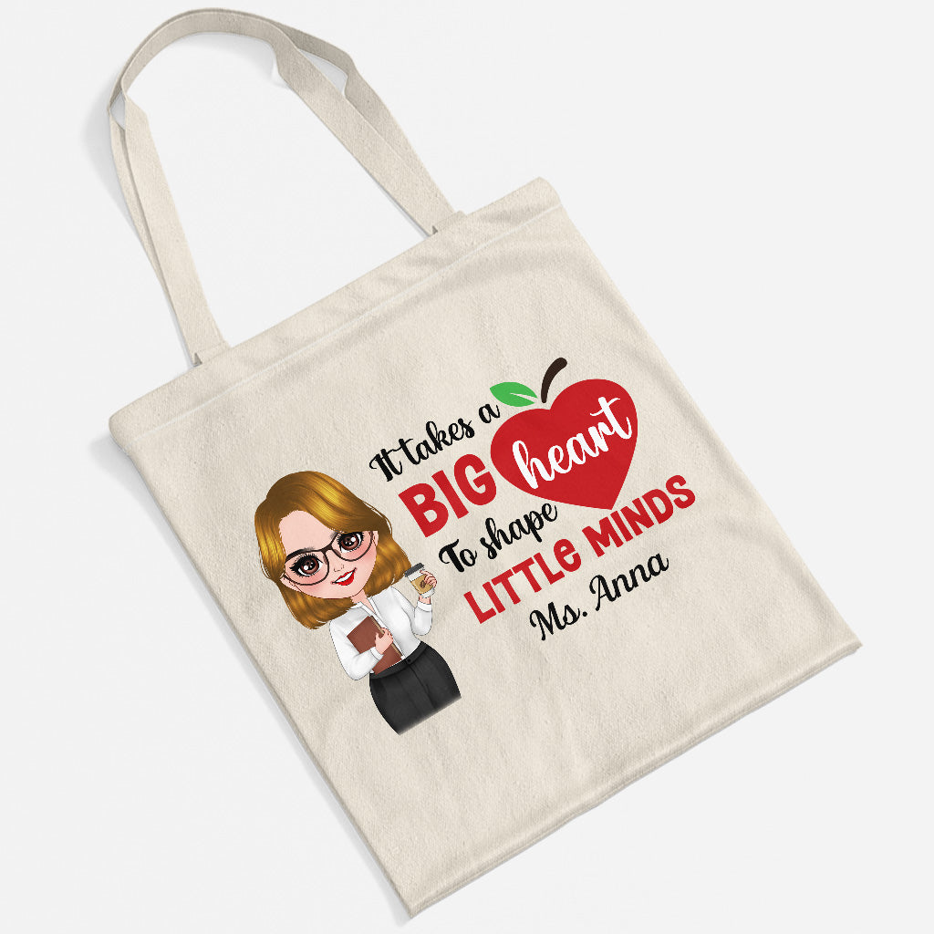 1289BUK2 personalised it takes a big heart tote bag